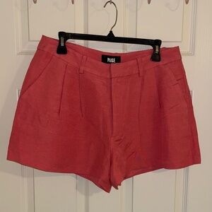 PAIGE Pink High Waist Shorts with Wide Leg Openings